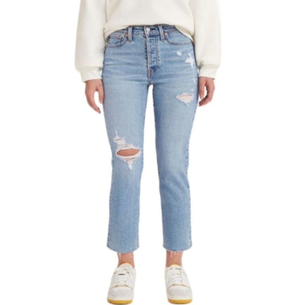 Levi's Women's Wedgie Straight Leg High Rise Distress Jeans Basic Size 25